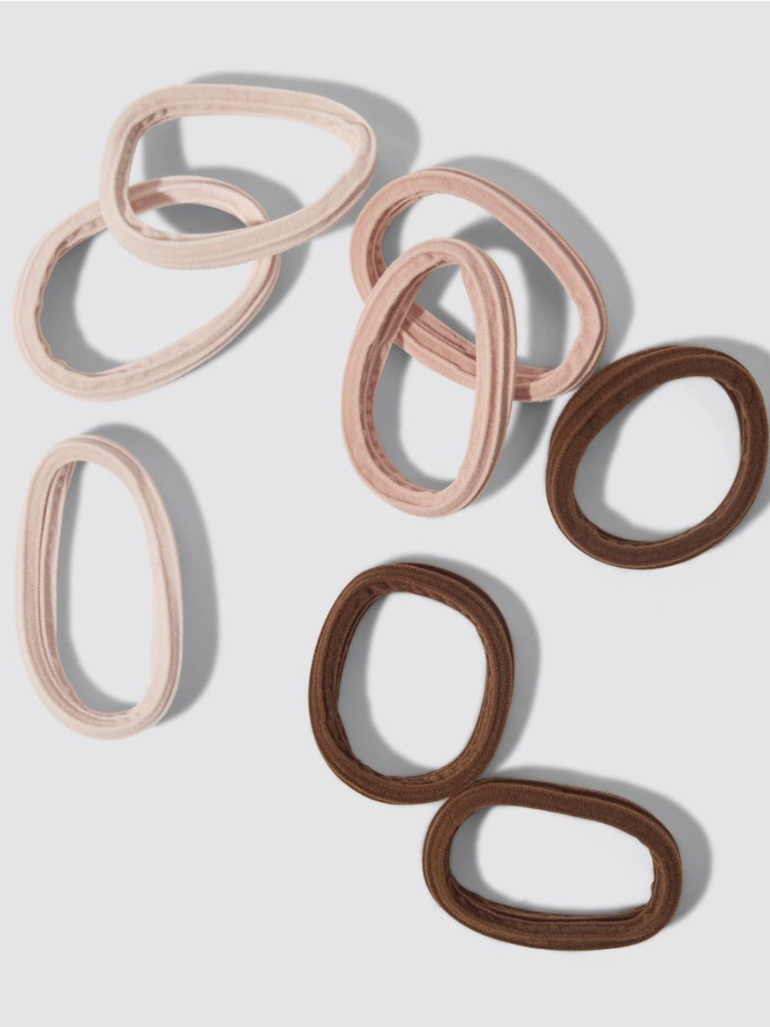 Recycled 8 Piece Seamless Hair Elastics, Rosewood