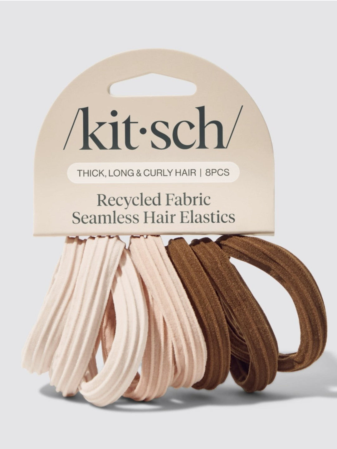 Recycled 8 Piece Seamless Hair Elastics, Rosewood
