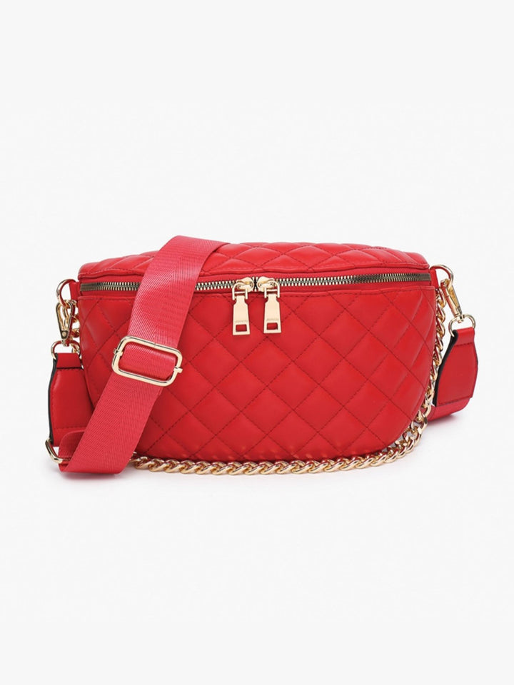 Sylvie Quilted Belt Bag, Red