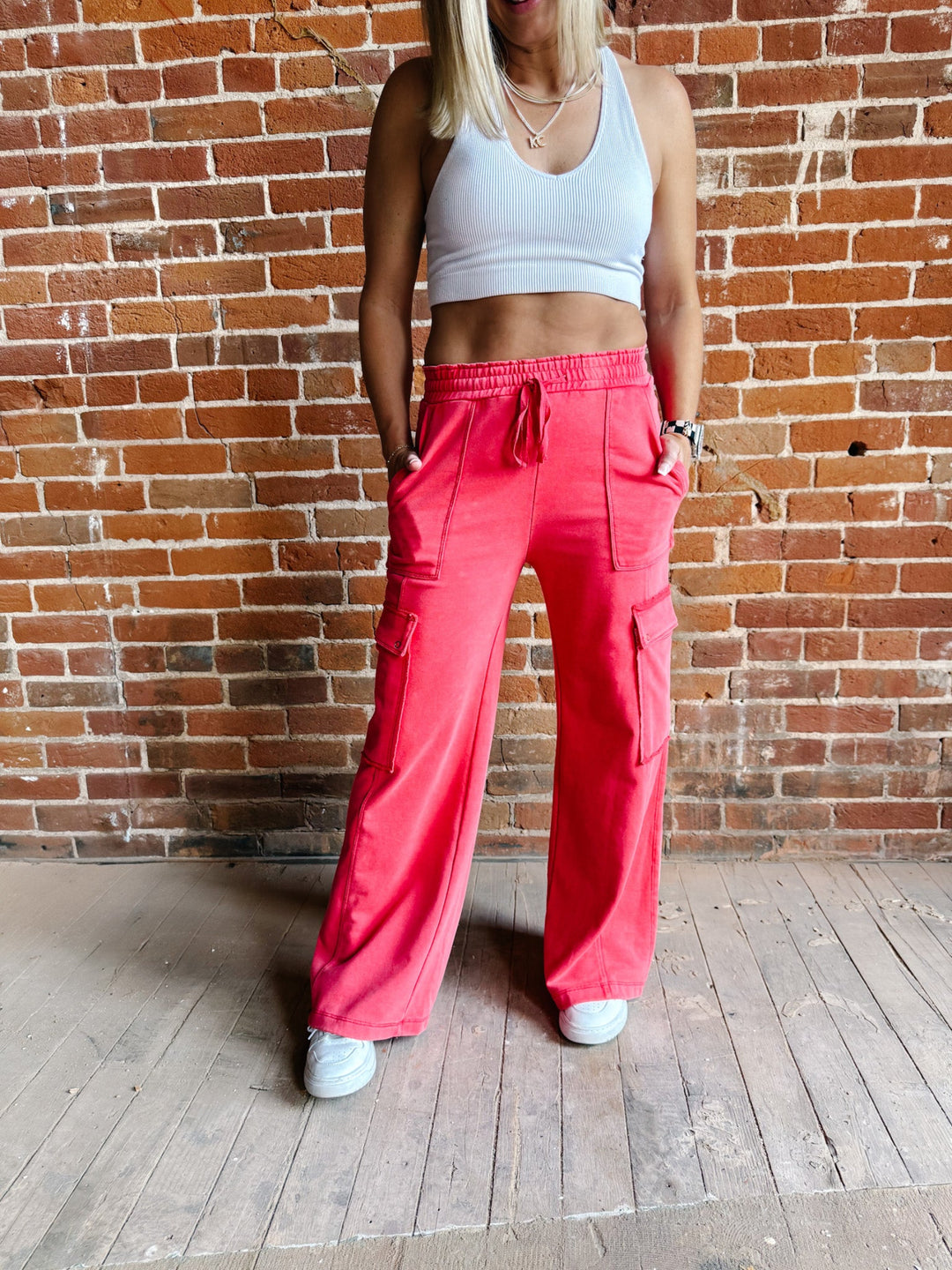 Red Rock Cargo Lounge Pants, Red