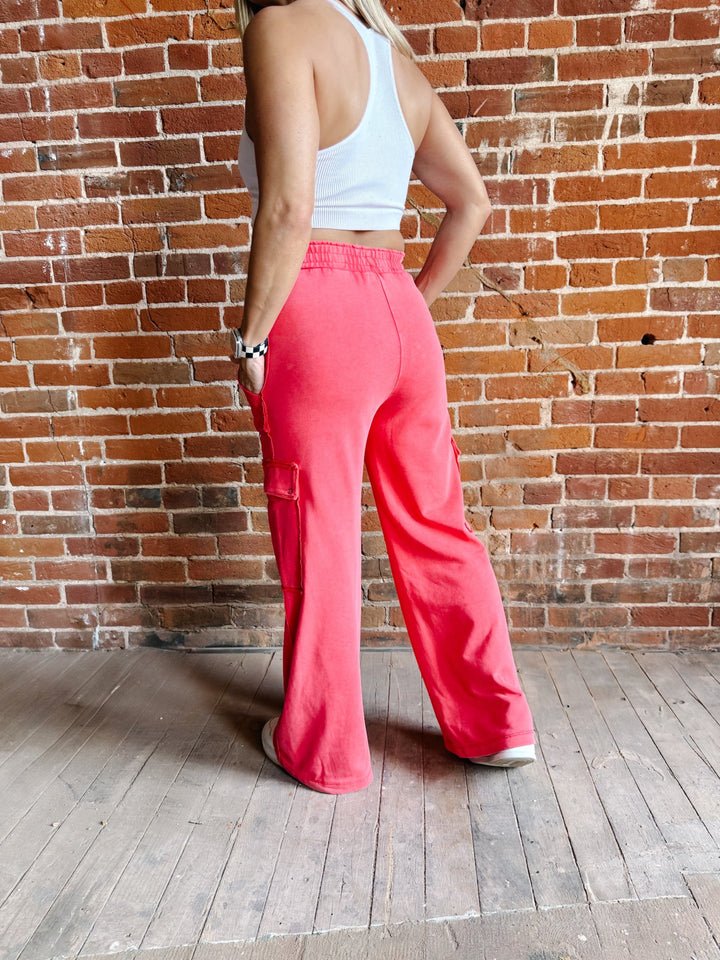 Red Rock Cargo Lounge Pants, Red
