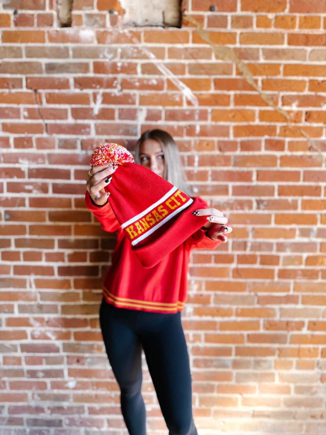 Red Zone Kansas City Pom Beanie