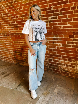 Rediscover High Rise Tummy Control Wide Leg Jeans, Light Wash