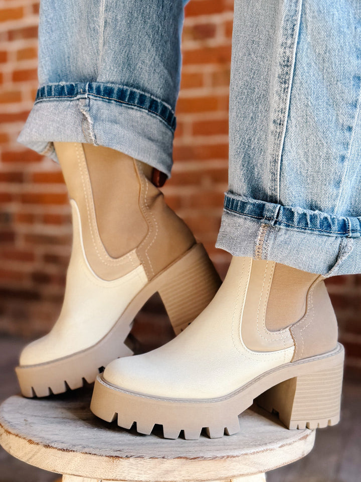 Remi Mid Calf Boot. BeigeBone