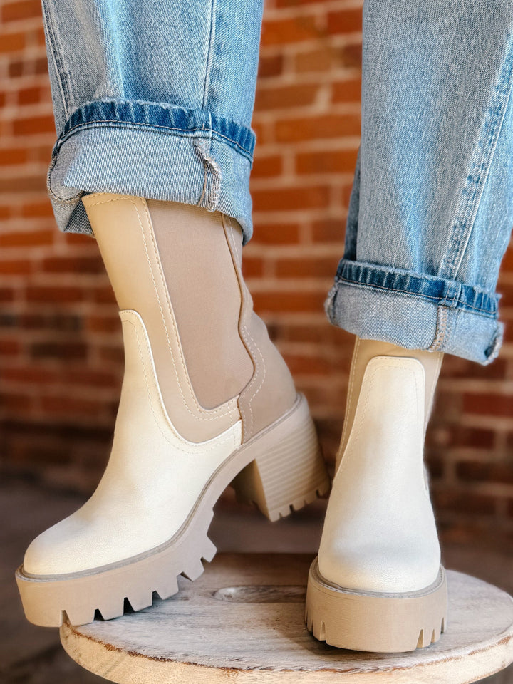 Remi Mid Calf Boot. BeigeBone