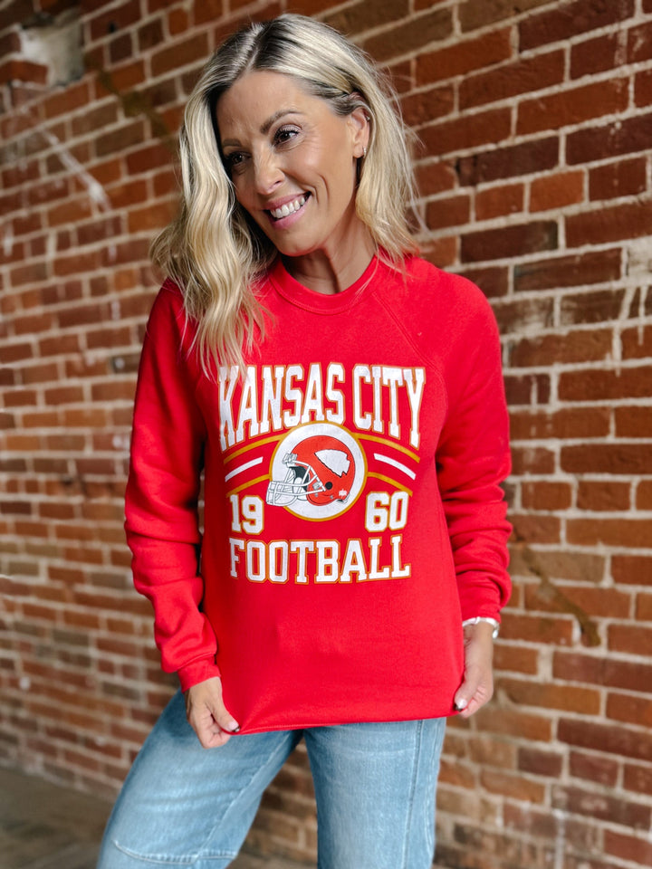 Retro Kansas City Football 1960 Helmet Sweatshirt, Red
