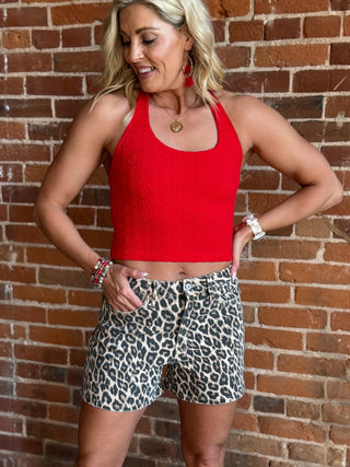 Run the Wild A-Line High Rise Shorts, Leopard