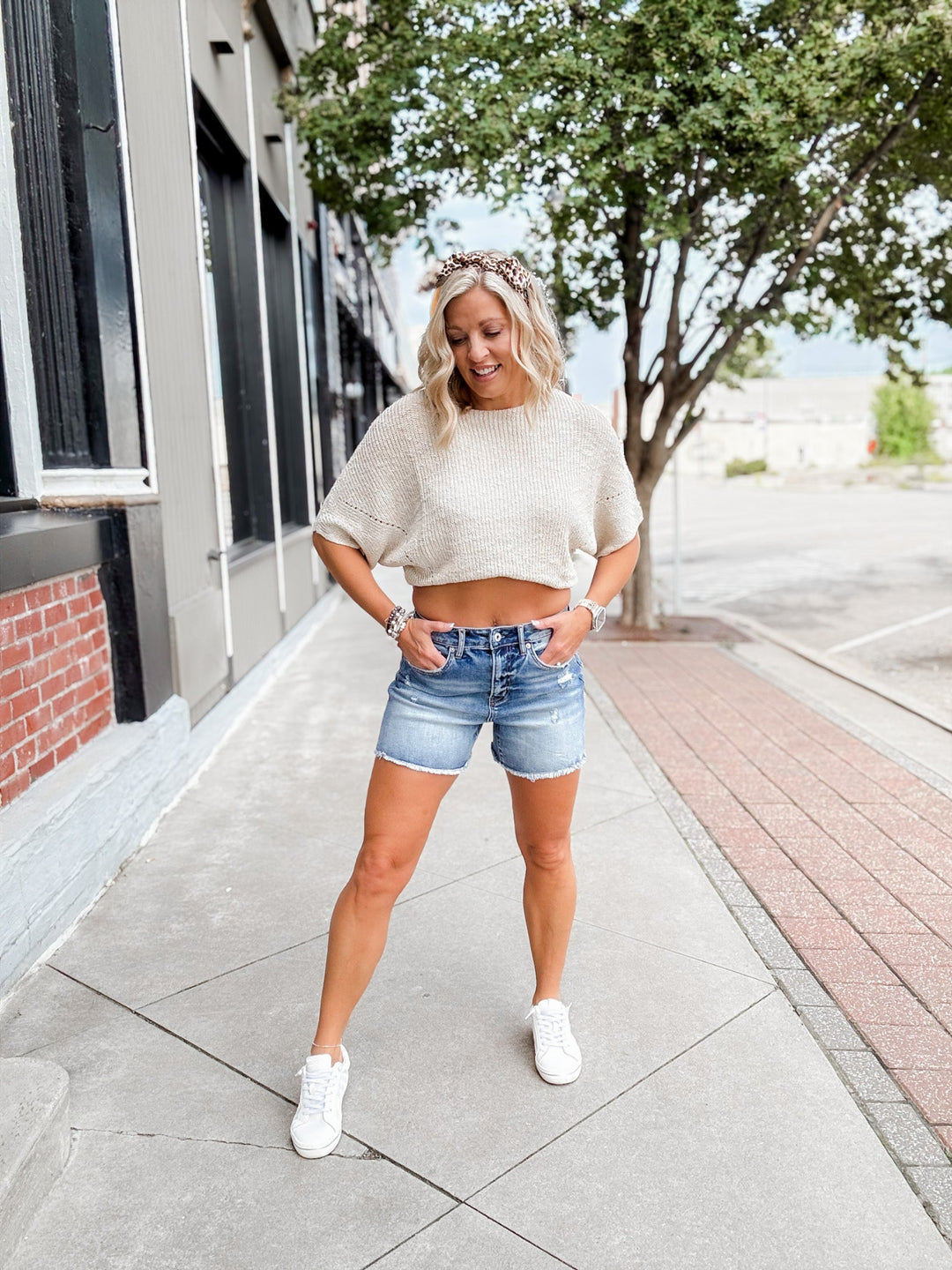 Salt Air Super High Rise Denim Shorts, Medium Wash