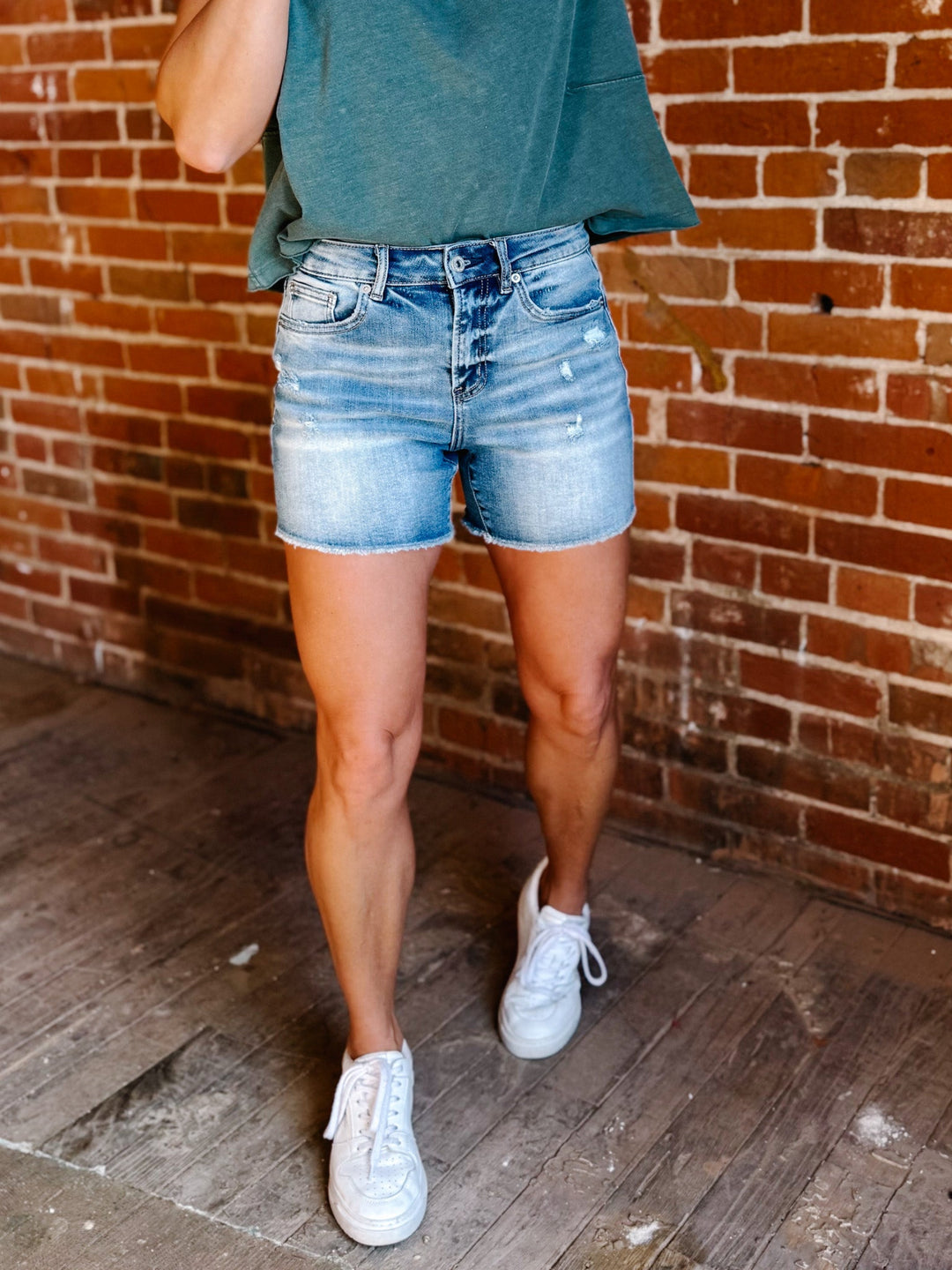 Salt Air Super High Rise Denim Shorts, Medium Wash