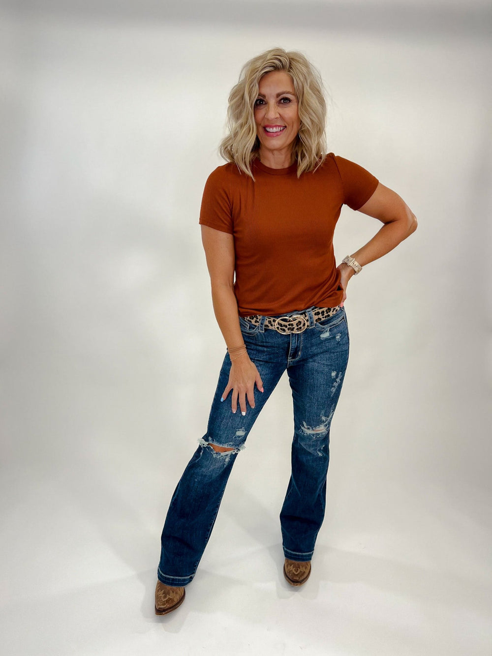 Shades of Fall Ribbed Tee, Pumpkin Spice