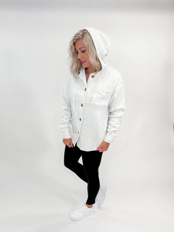 Shyla Hooded Jacket, Heather Grey