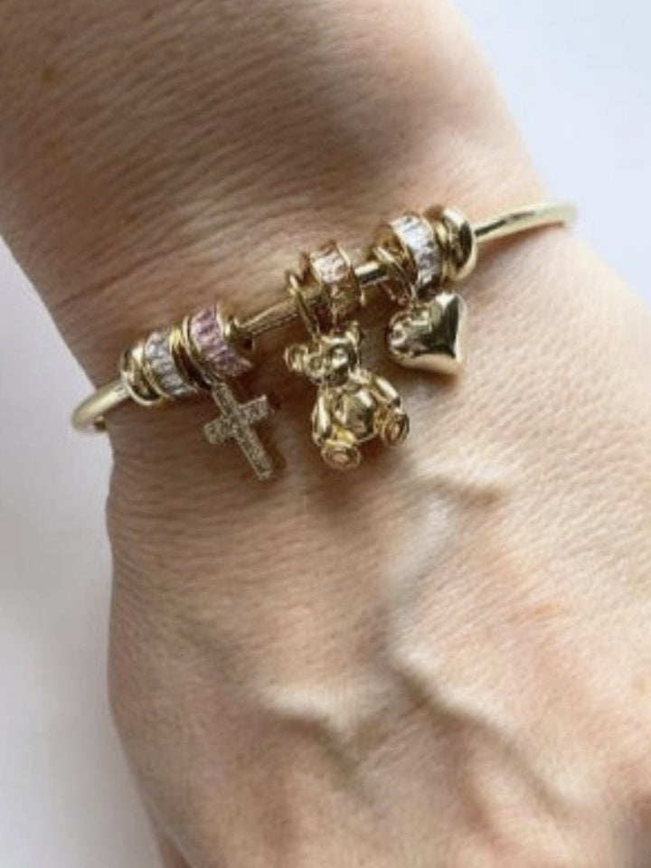 Slider Charm Cuff, Gold