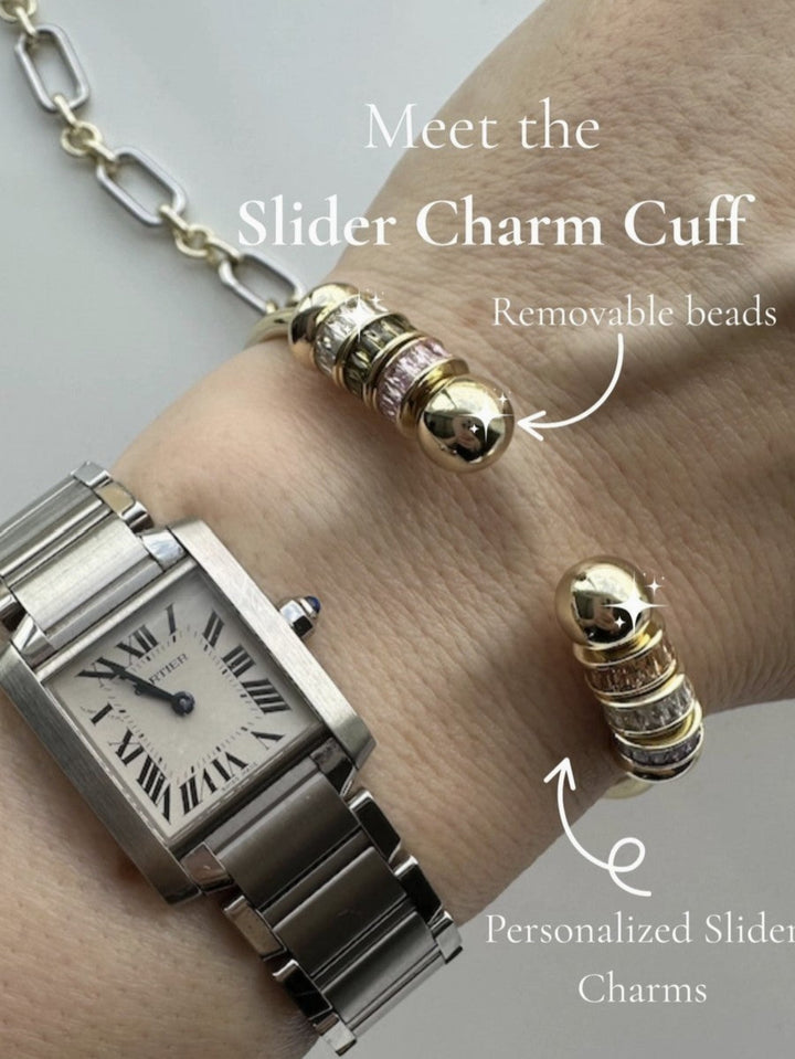 Slider Charm Cuff, Gold