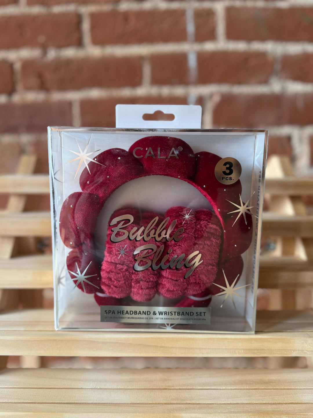 Spa Headband & Wristband Set, Red