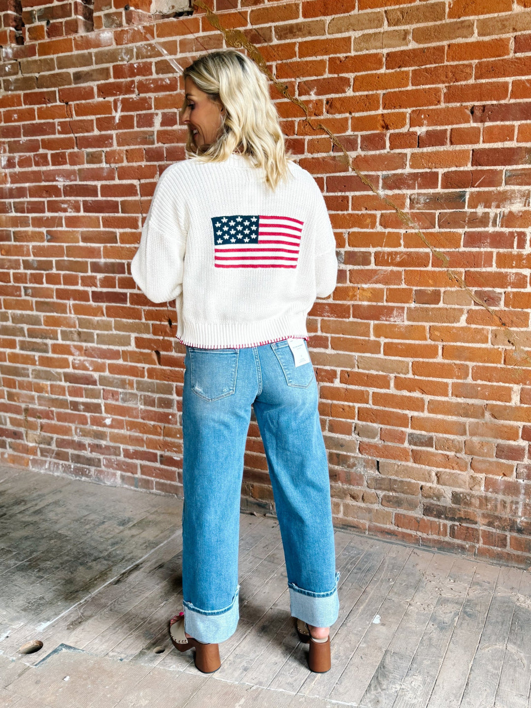 Stars &amp; Stripes Stitch Cardigan, Ivory
