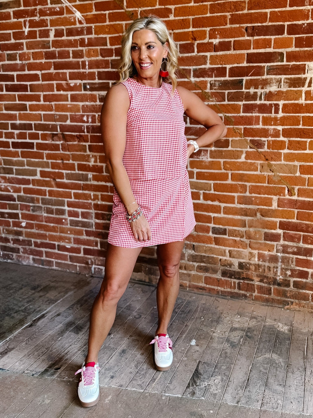 Summer Stroll Gingham 2 Piece Set, Red