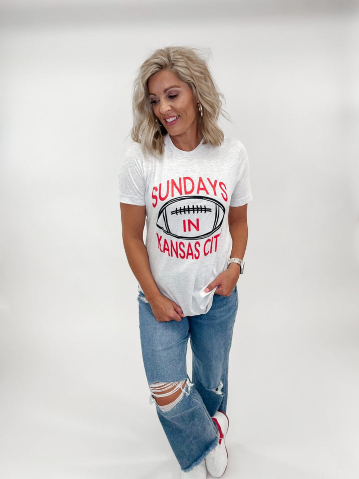 Sundays In Kansas City Graphic Tee, Ash Grey