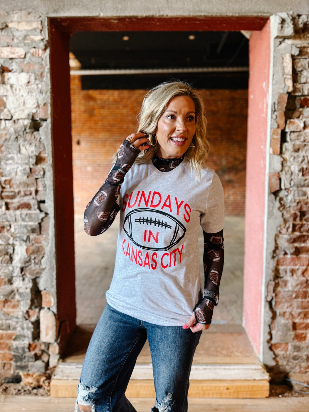 Sundays In Kansas City Graphic Tee, Ash Grey