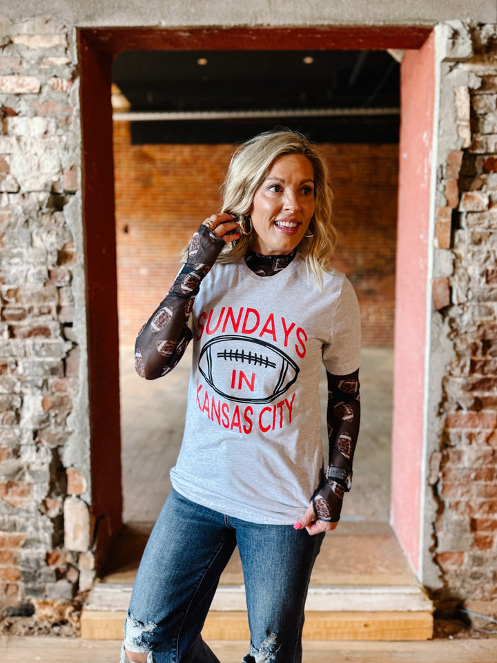 Sundays In Kansas City Graphic Tee, Ash Grey
