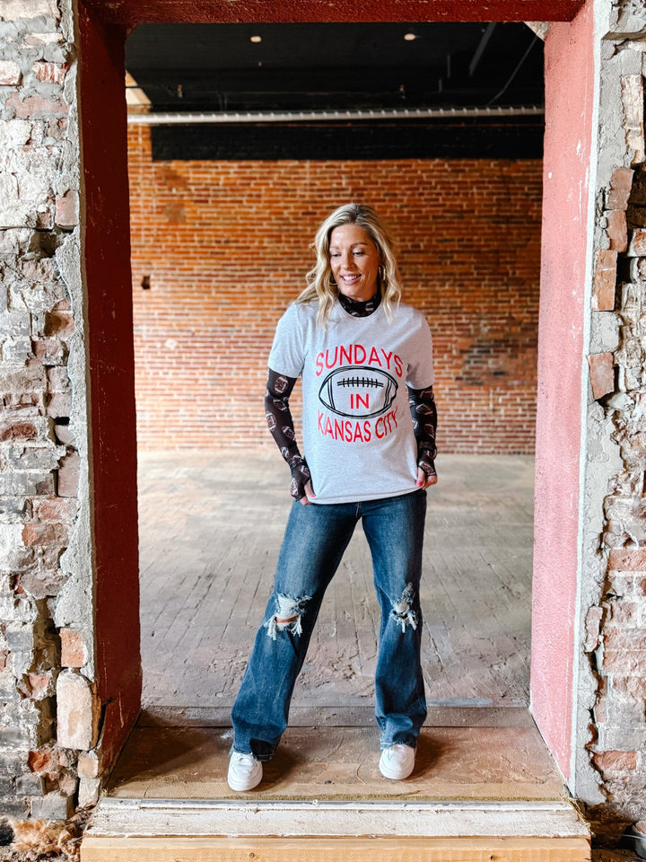 Sundays In Kansas City Graphic Tee, Ash Grey