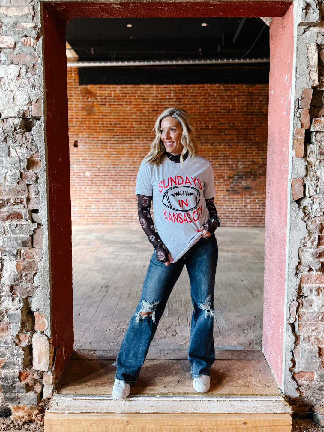 Sundays In Kansas City Graphic Tee, Ash Grey