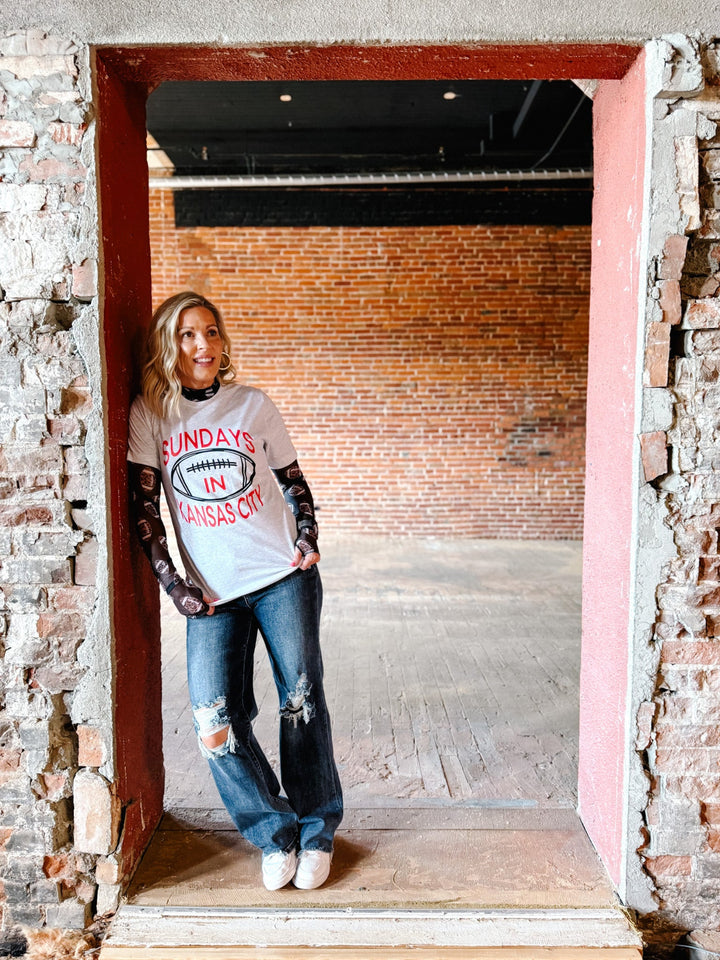 Sundays In Kansas City Graphic Tee, Ash Grey
