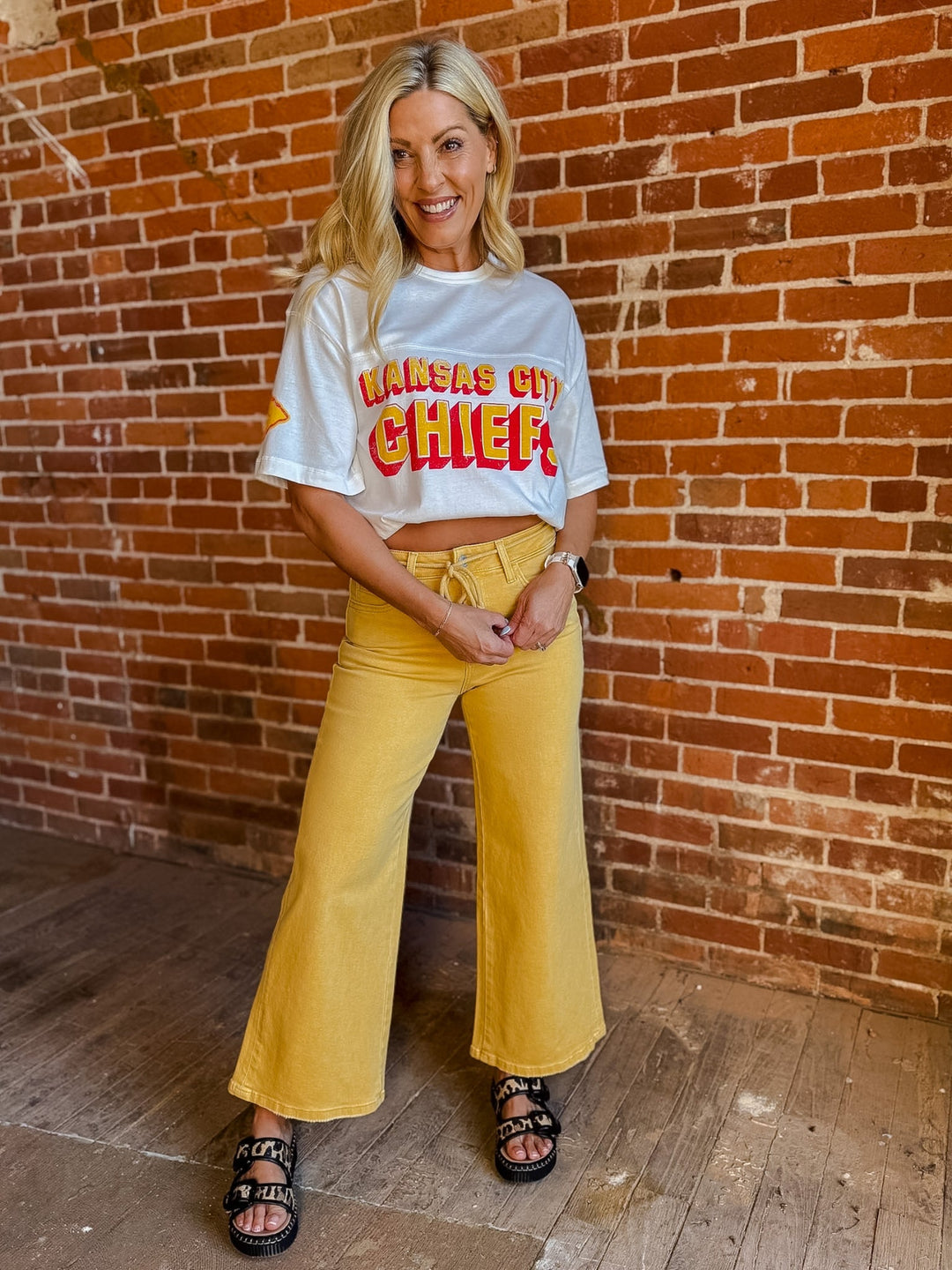 Sunlit Glow Wide Leg Jeans, Marigold