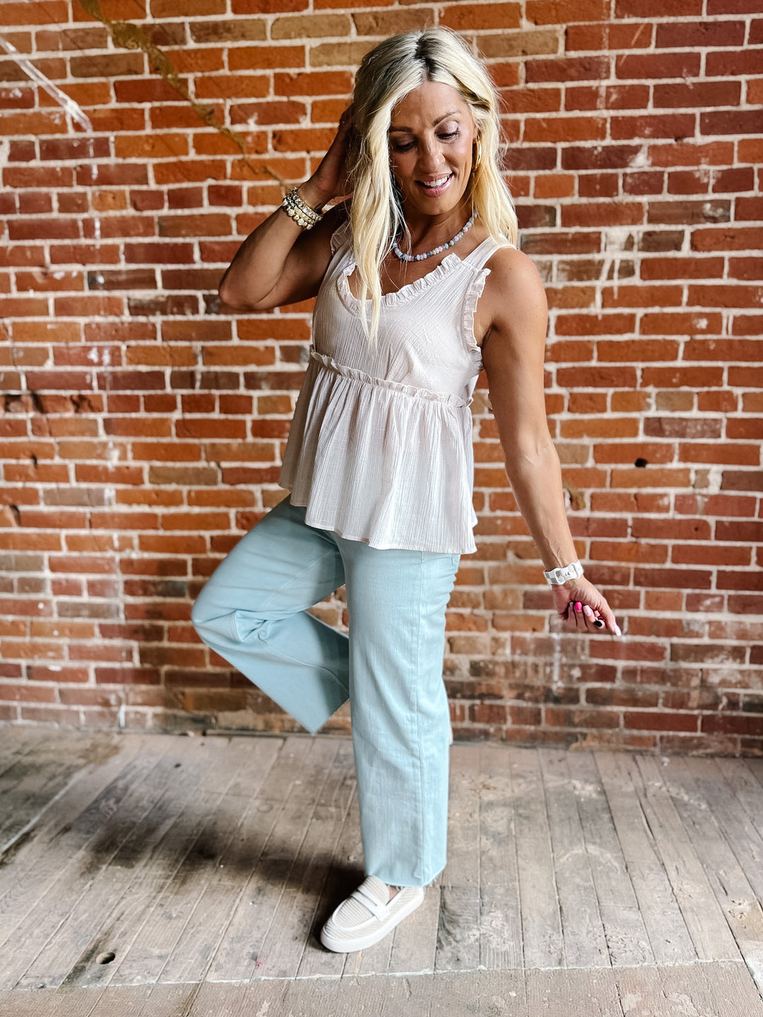 Sweet Meadow V-Neck Ruffle Tank