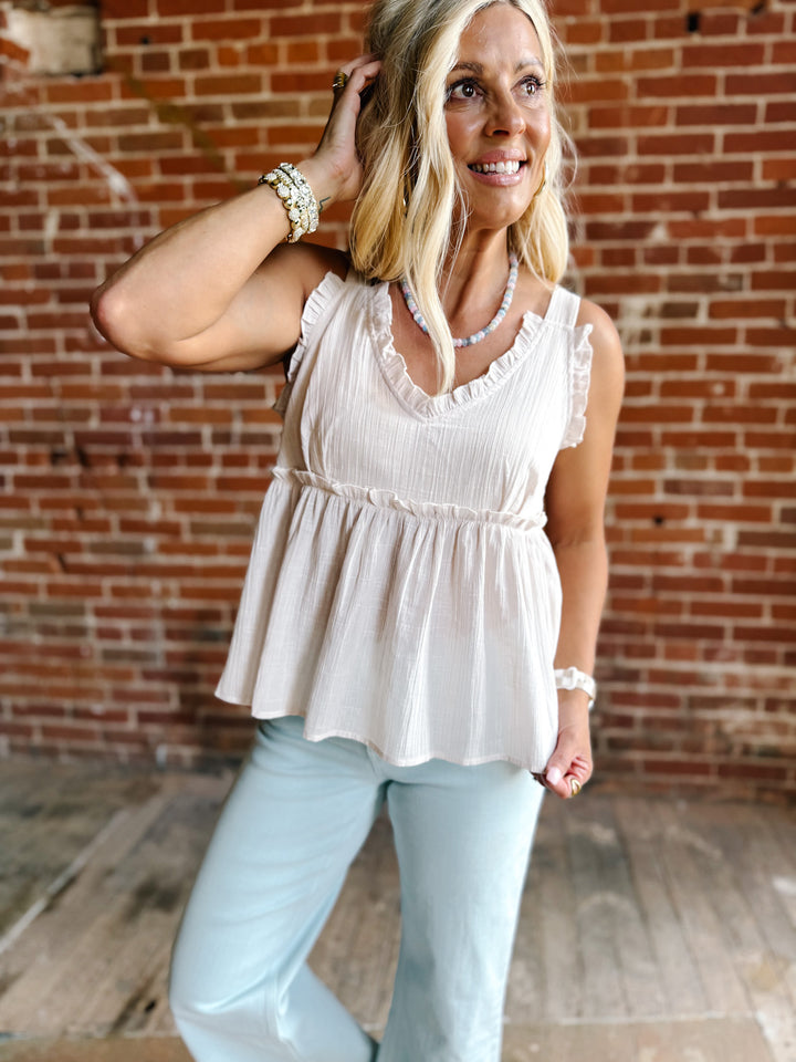 Sweet Meadow V-Neck Ruffle Tank