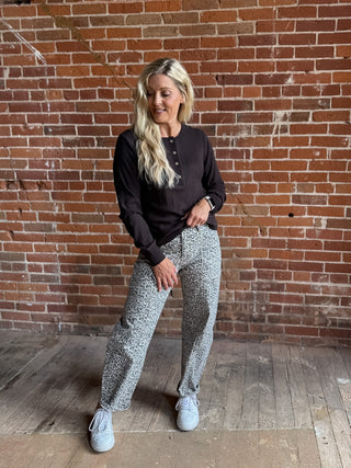 Tana Easy Button Waffle Henley Long Sleeve Top by Thread & Supply