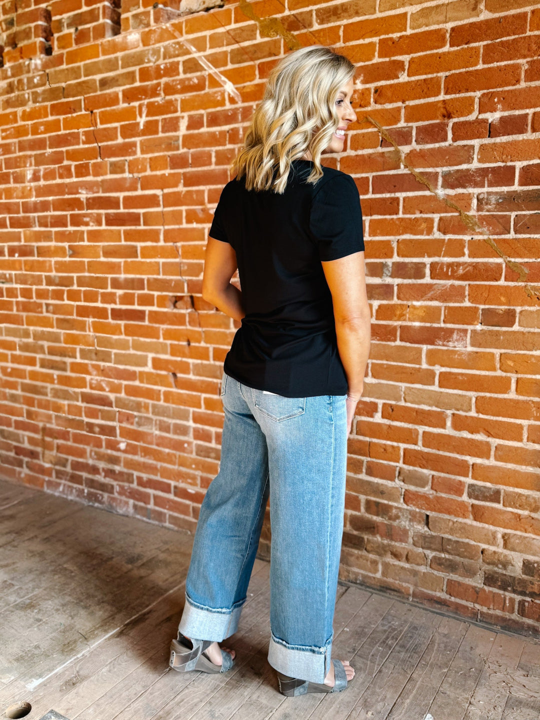 Tatiana V-Neck Tee, Black