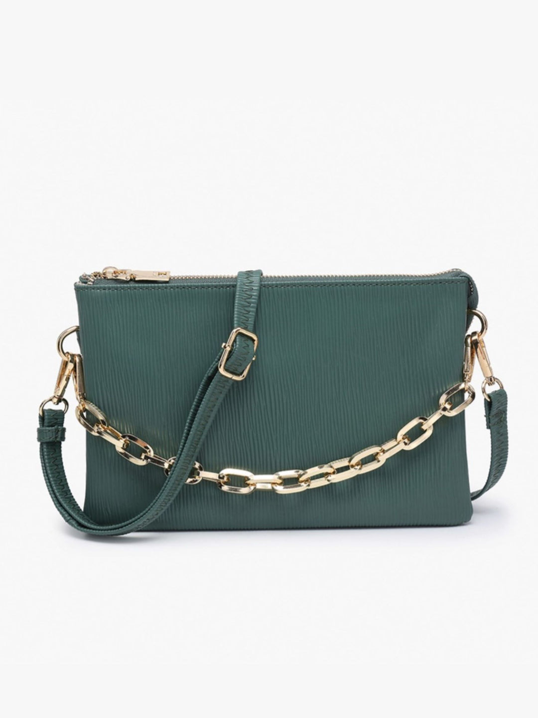 Izzy Textured Crossbody, Dark Green