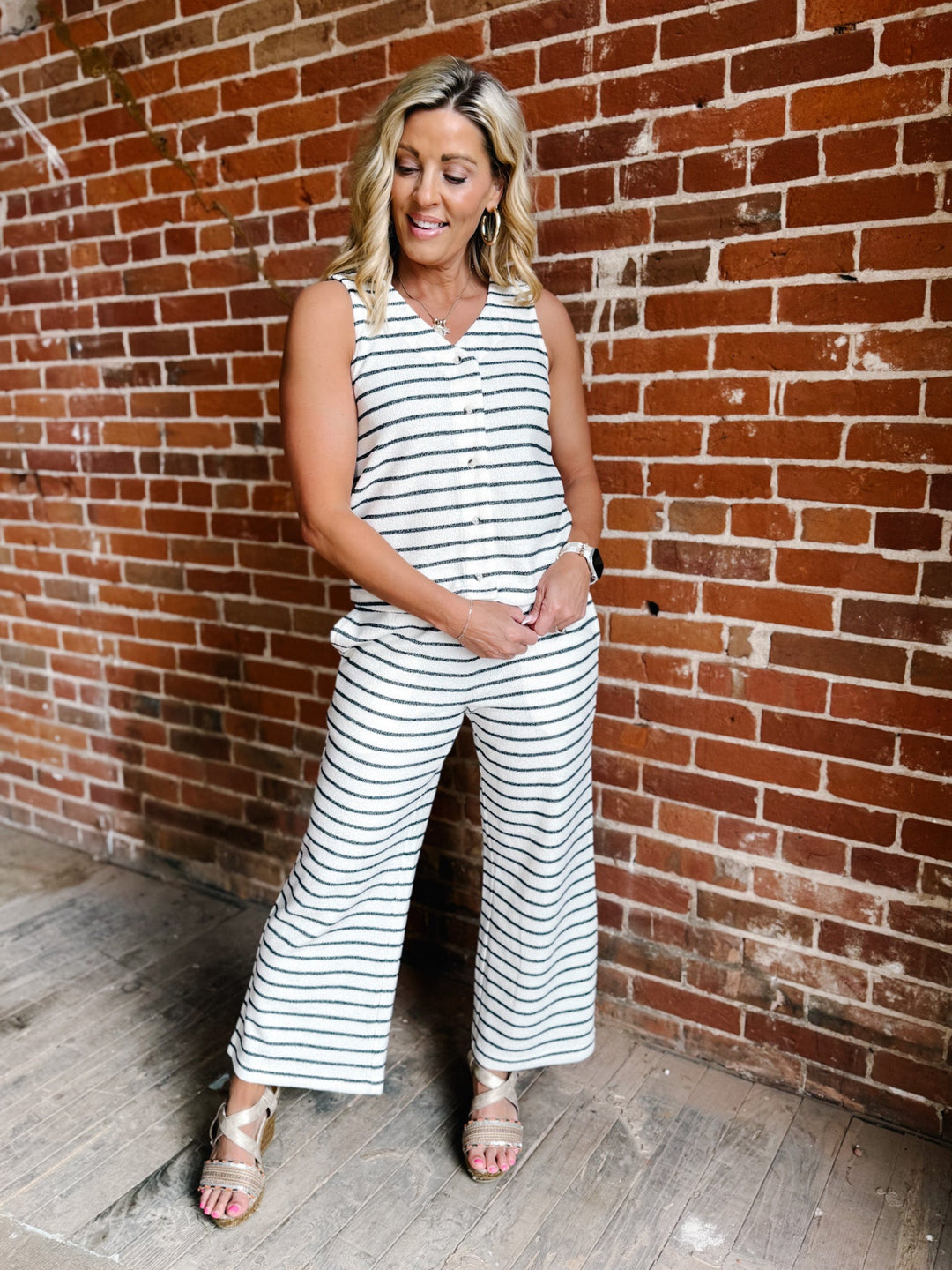 The Allium Striped Vest by Thread &amp; Supply