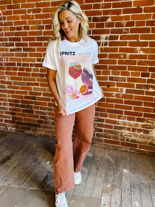The Aperol Spritz Oversized Graphic Tee, Vintage White
