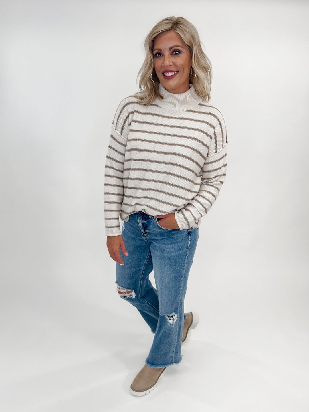 The Bridget Stripe Sweater, Mocha