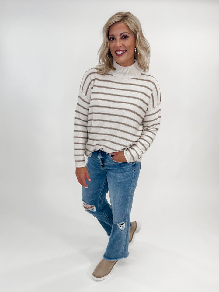 The Bridget Stripe Sweater, Mocha