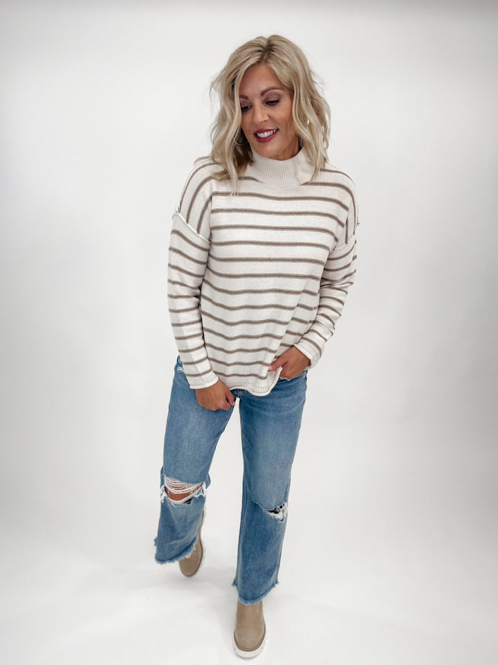 The Bridget Stripe Sweater, Mocha