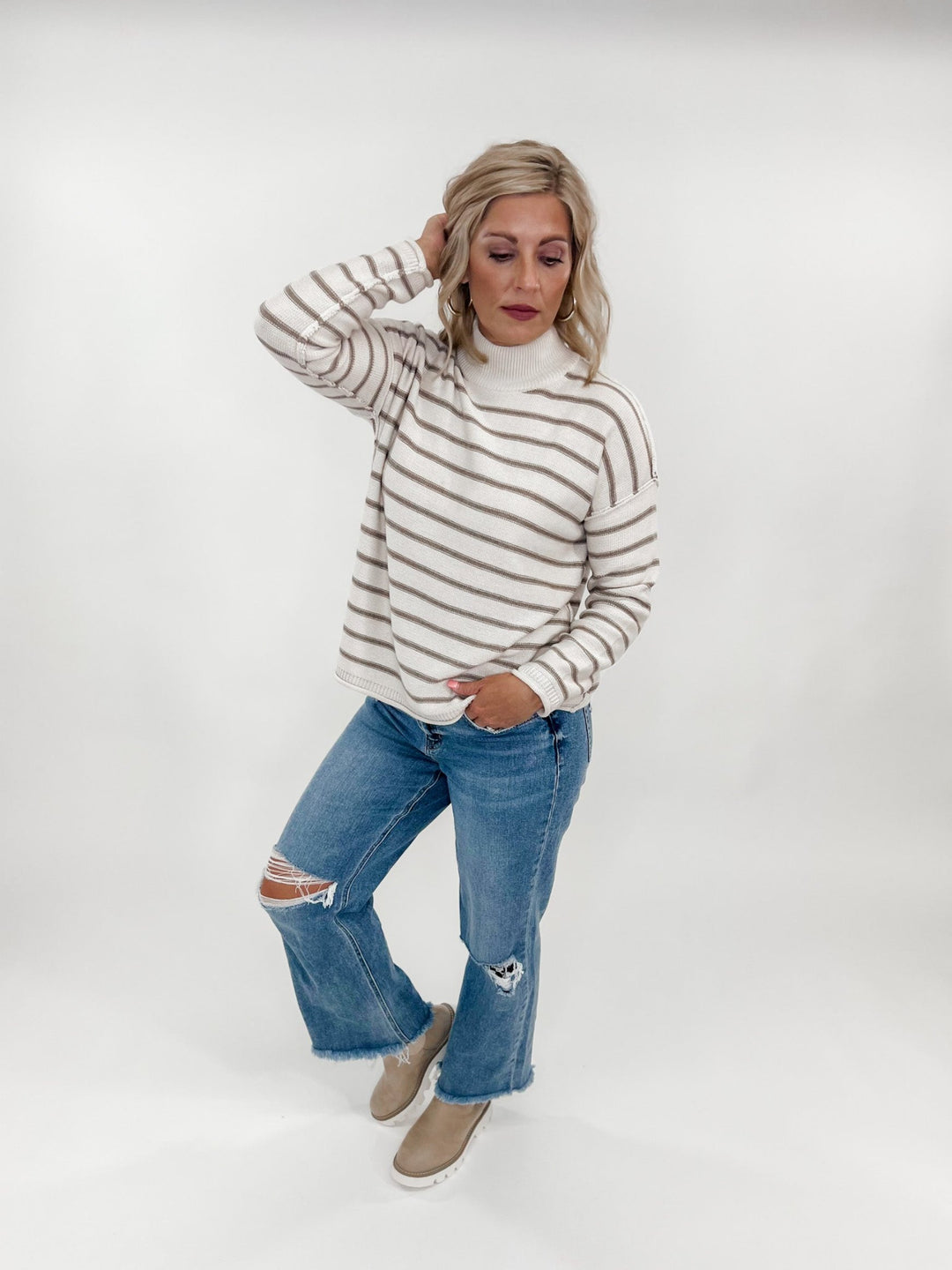 The Bridget Stripe Sweater, Mocha