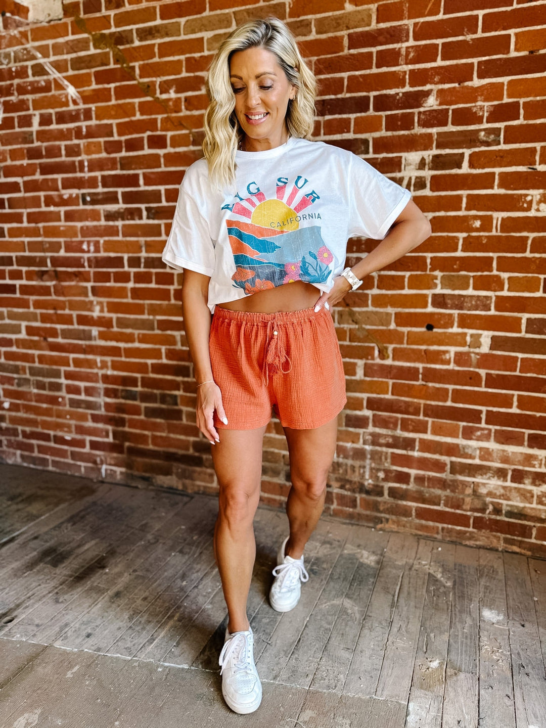 The Clay Coast Cotton Gauze Shorts, Clay