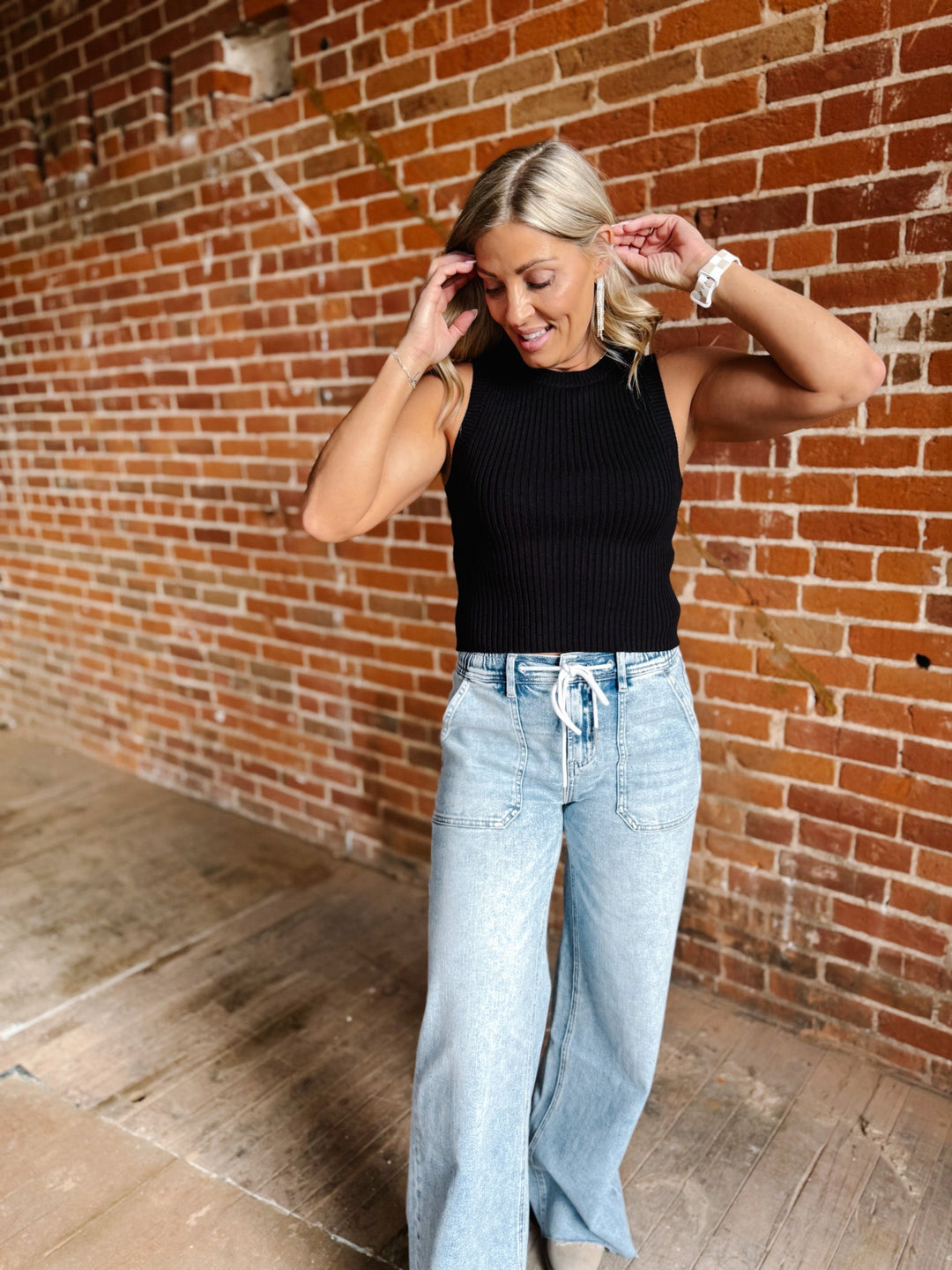 The Everyday Edge Ribbed Tank, Black