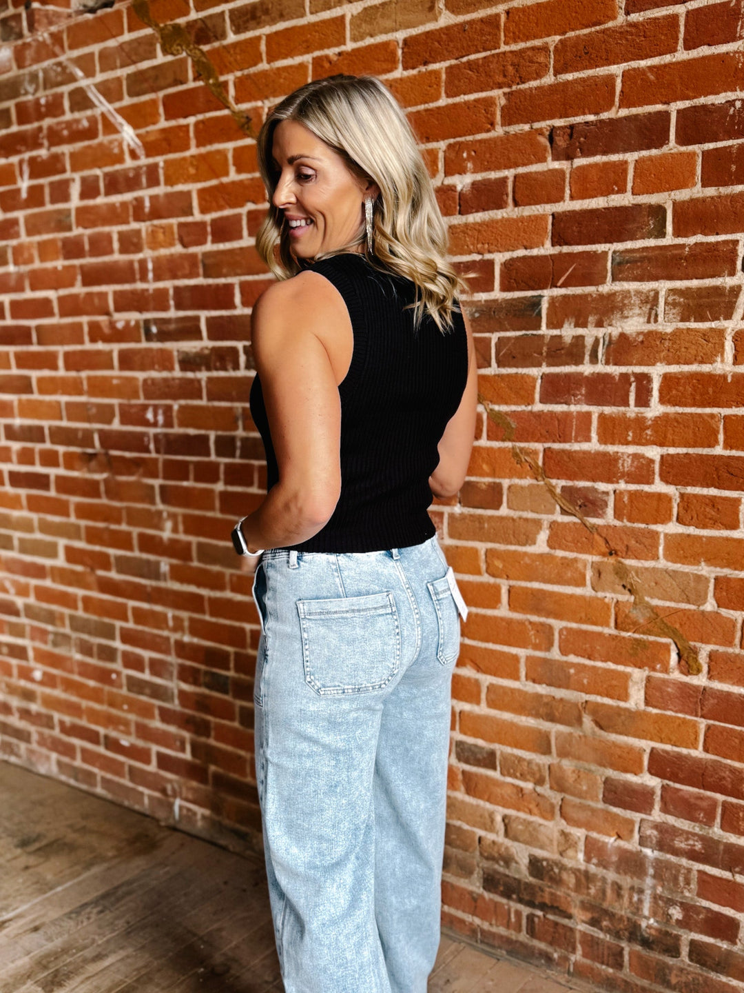 The Everyday Edge Ribbed Tank, Black