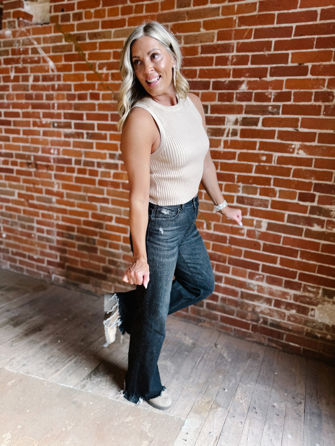 The Everyday Edge Ribbed Tank, Nude