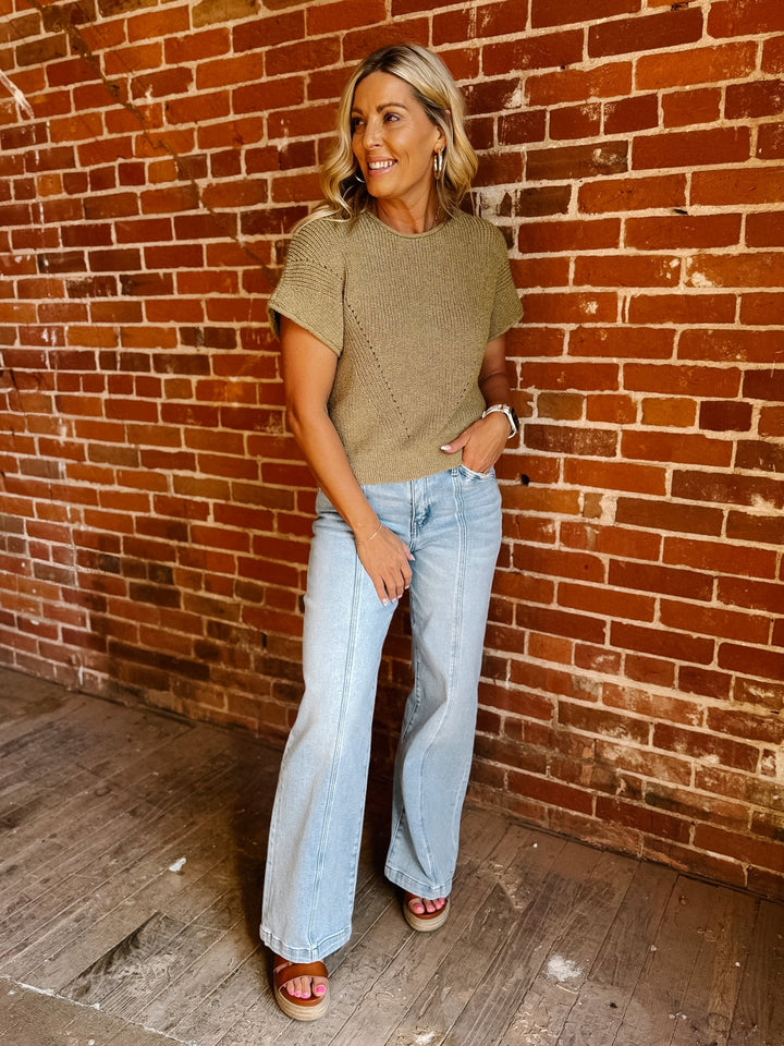 The Olive Grove Dolman Knit Top, Olive