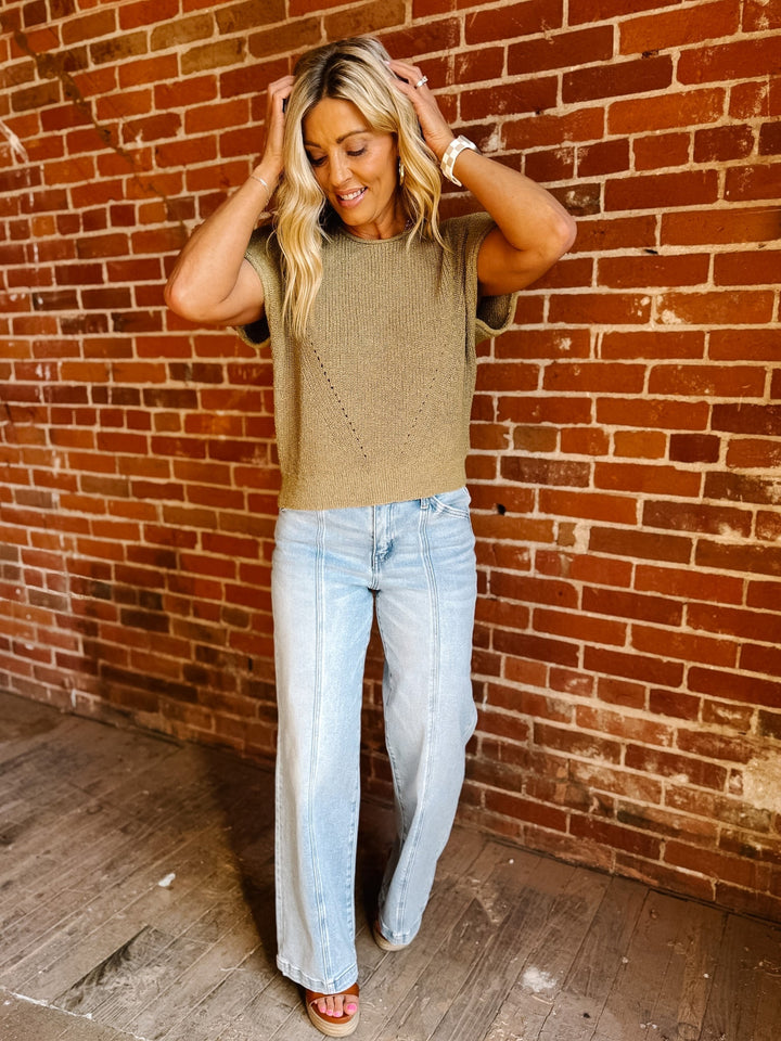 The Olive Grove Dolman Knit Top, Olive