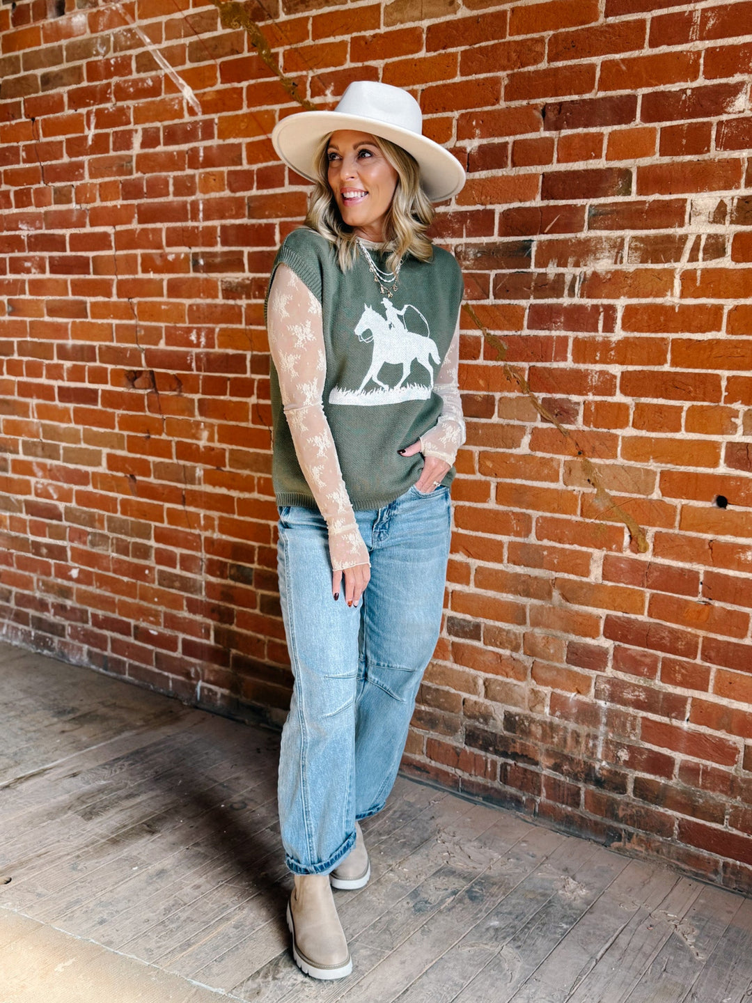 The Rodeo Muse Sweater Vest, Olive