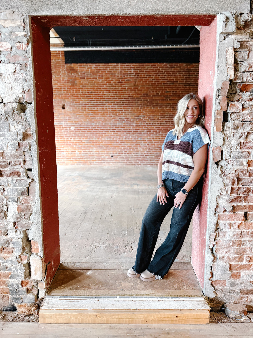 The Rustic Rows Sweater Top, Frosted Mocha