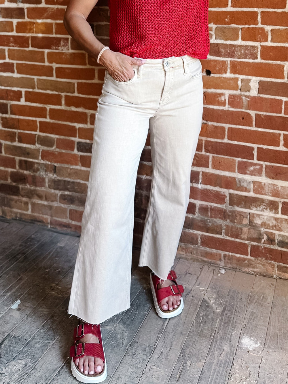 The White Swan Wide Leg Crop Jeans