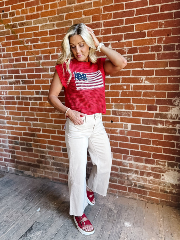 The White Swan Wide Leg Crop Jeans