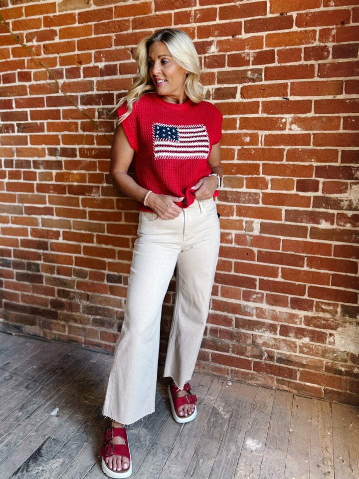 The White Swan Wide Leg Crop Jeans