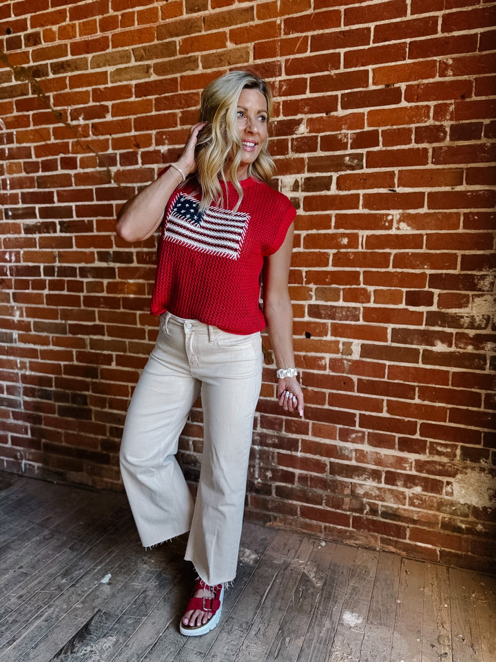 The White Swan Wide Leg Crop Jeans